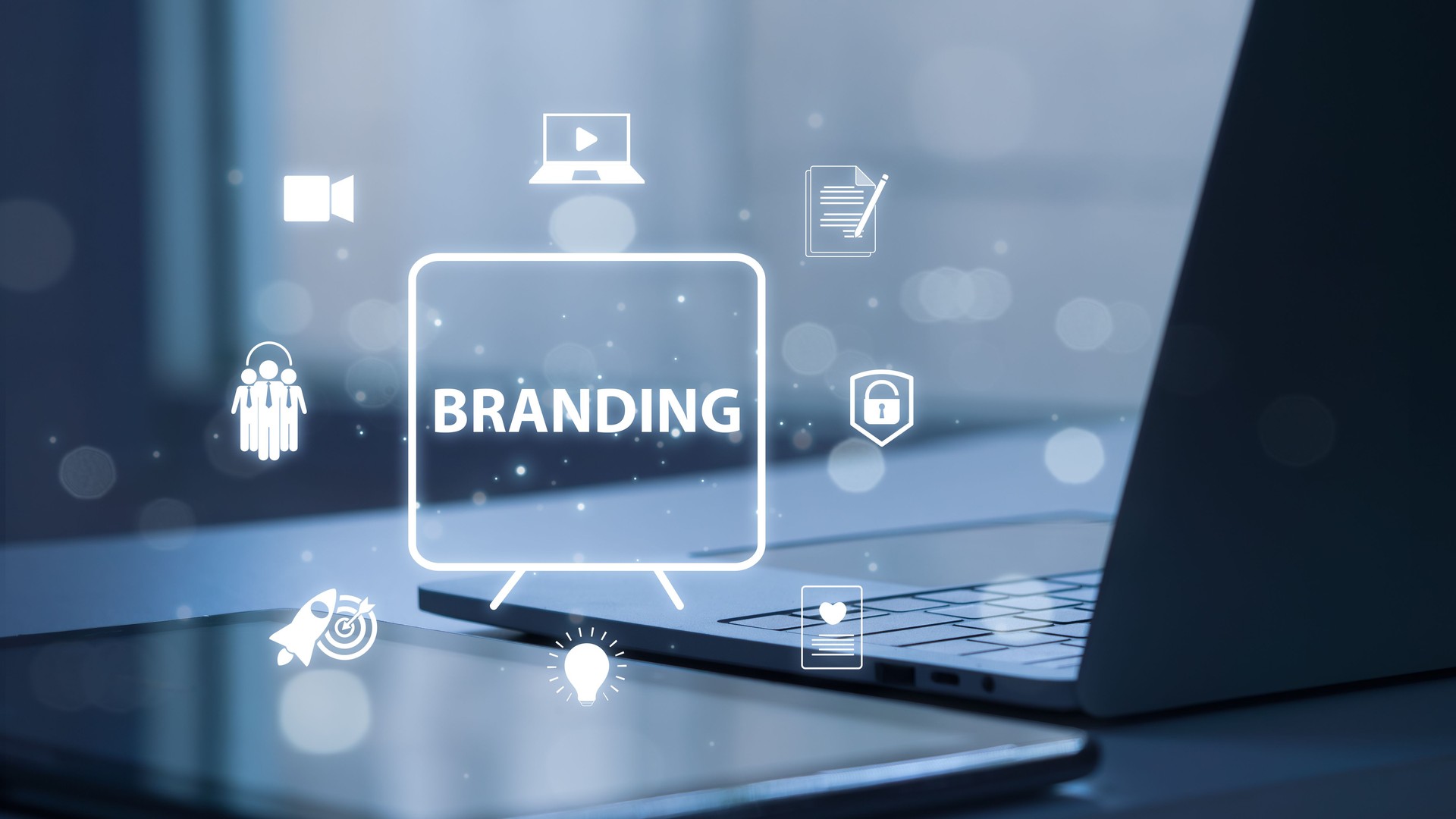 $GMODE character showcasing AI-powered brand creation tools, surrounded by futuristic logos, merch, and digital design elements.